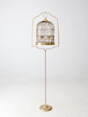 vintage brass bird cage with stand