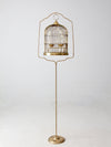 vintage brass bird cage with stand