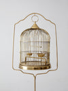 vintage brass bird cage with stand