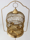 vintage brass bird cage with stand