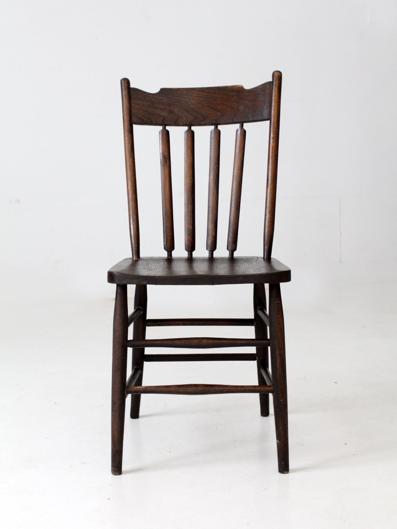 vintage cattail spindle back side chair