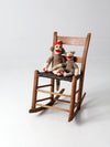 antique children's splint weave seat rocking chair