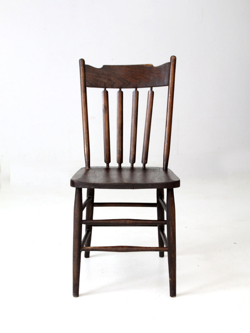 vintage cattail spindle back side chair