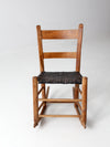 antique children's splint weave seat rocking chair