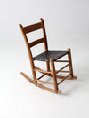antique children's splint weave seat rocking chair