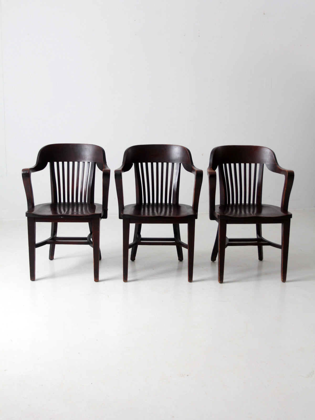 antique Crocker Chair Co bank office chair set of 3