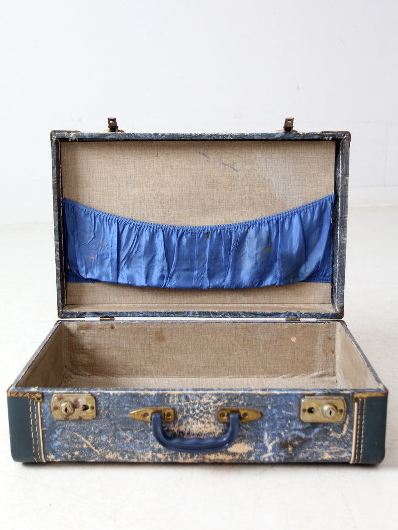 mid-century Vacationer blue suitcase