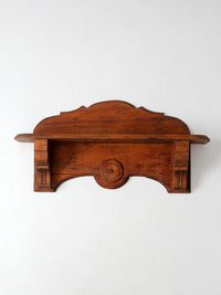 antique folk art carved wood wall shelf