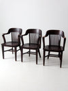 antique Crocker Chair Co bank office chair set of 3