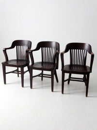 antique Crocker Chair Co bank office chair set of 3