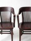 antique Crocker Chair Co bank office chair set of 3