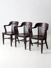 antique Crocker Chair Co bank office chair set of 3