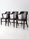 antique Crocker Chair Co bank office chair set of 3