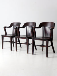 antique Crocker Chair Co bank office chair set of 3