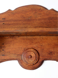 antique folk art carved wood wall shelf