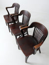 antique Crocker Chair Co bank office chair set of 3