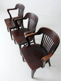 antique Crocker Chair Co bank office chair set of 3