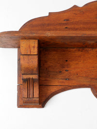 antique folk art carved wood wall shelf