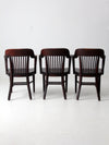 antique Crocker Chair Co bank office chair set of 3