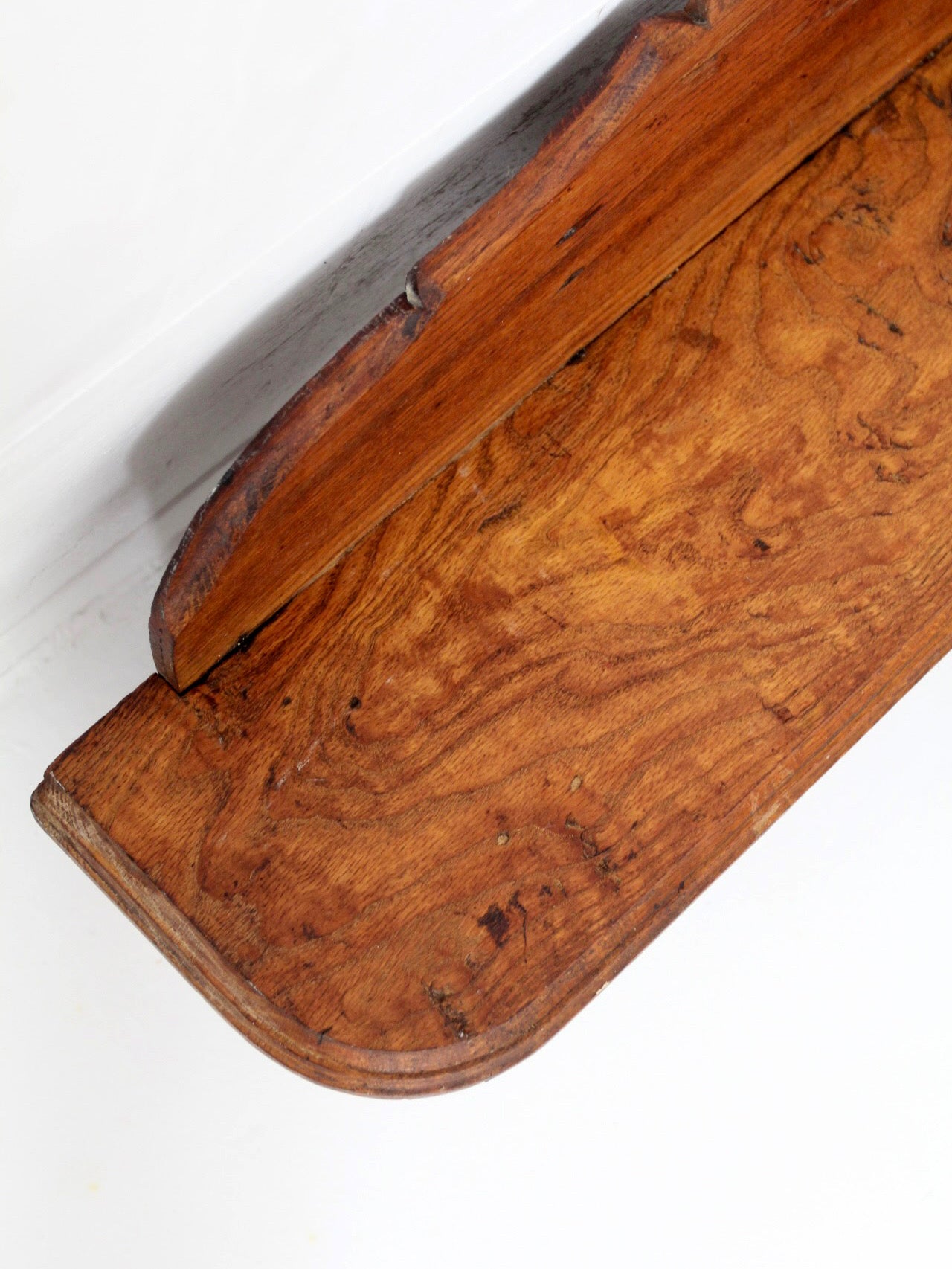 antique folk art carved wood wall shelf