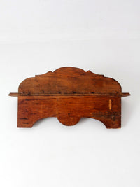 antique folk art carved wood wall shelf