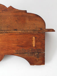 antique folk art carved wood wall shelf