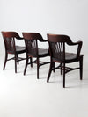 antique Crocker Chair Co bank office chair set of 3