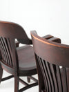 antique Crocker Chair Co bank office chair set of 3