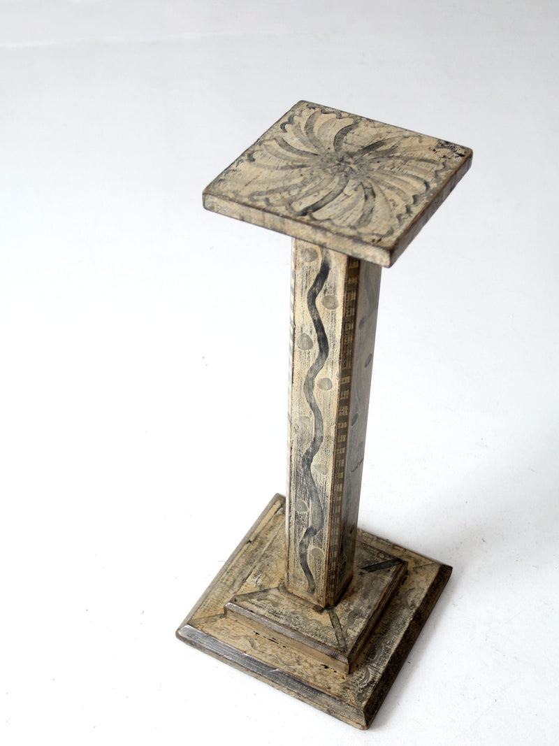 antique hand painted pedestal stand