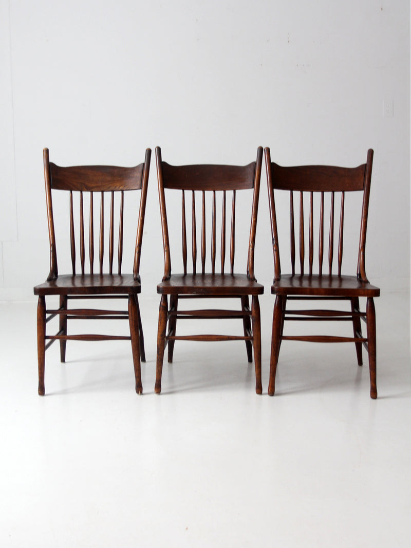 antique spindle back dining chairs set of 3