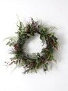 vintage twig-frame Christmas wreath