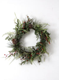 vintage twig-frame Christmas wreath