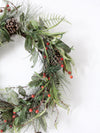vintage twig-frame Christmas wreath
