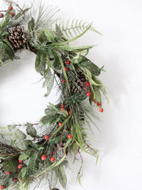 vintage twig-frame Christmas wreath