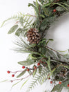 vintage twig-frame Christmas wreath