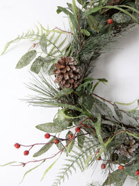 vintage twig-frame Christmas wreath