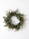 vintage twig-frame Christmas wreath