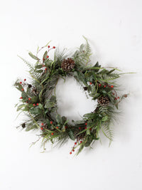 vintage twig-frame Christmas wreath