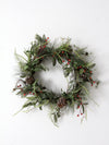 vintage twig-frame Christmas wreath