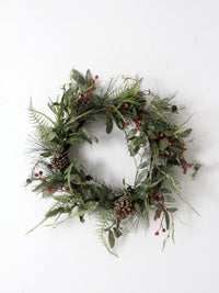 vintage twig-frame Christmas wreath