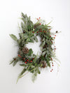 vintage twig-frame Christmas wreath