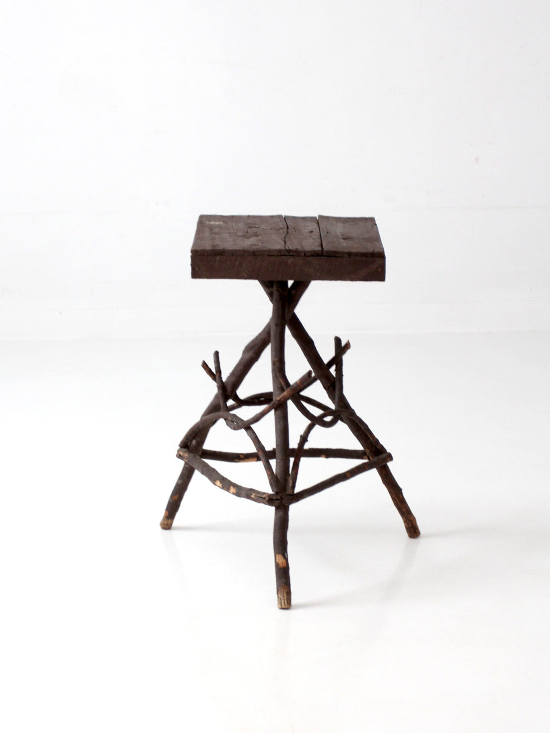 antique Adirondack twig side table