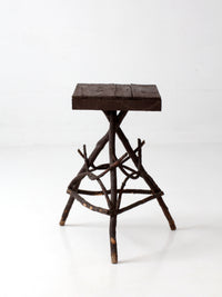 antique Adirondack twig side table