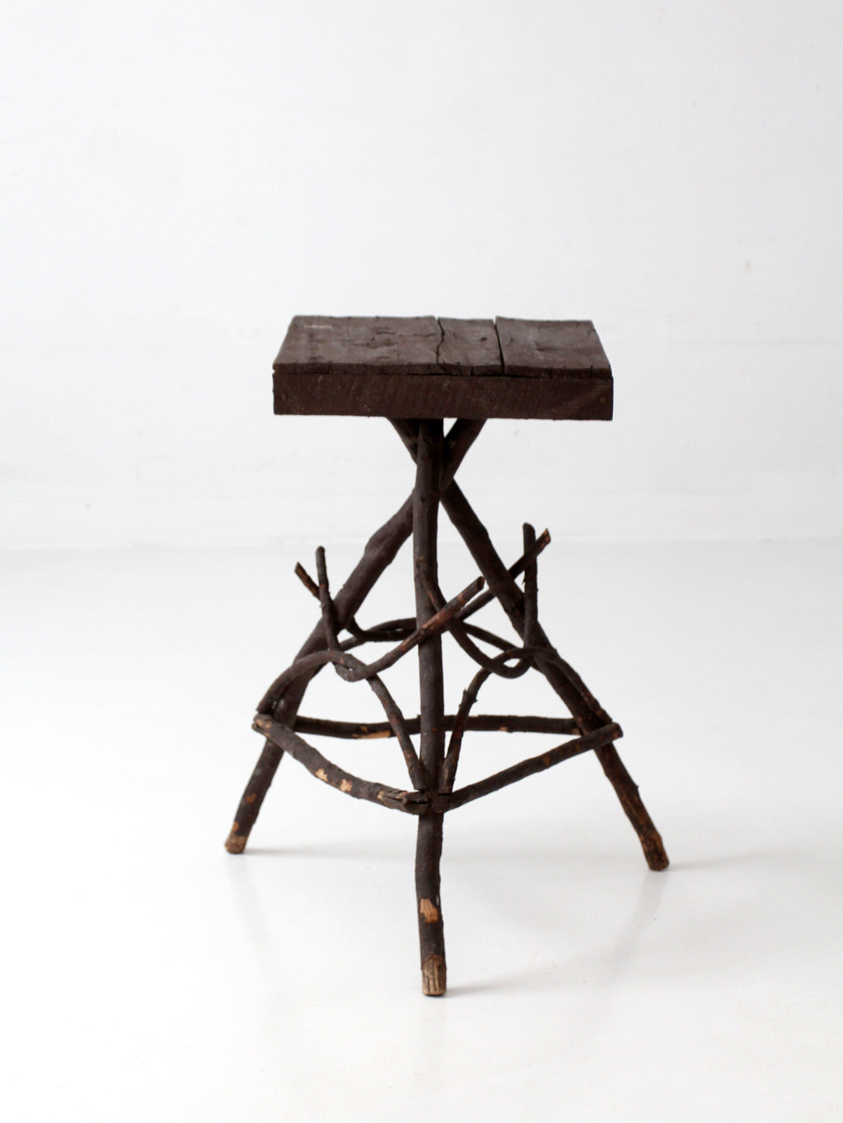 antique Adirondack twig side table