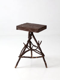 antique Adirondack twig side table
