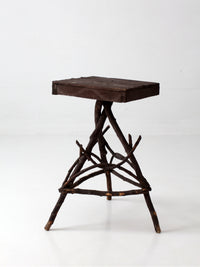 antique Adirondack twig side table