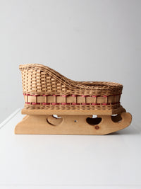 vintage wicker sleigh basket