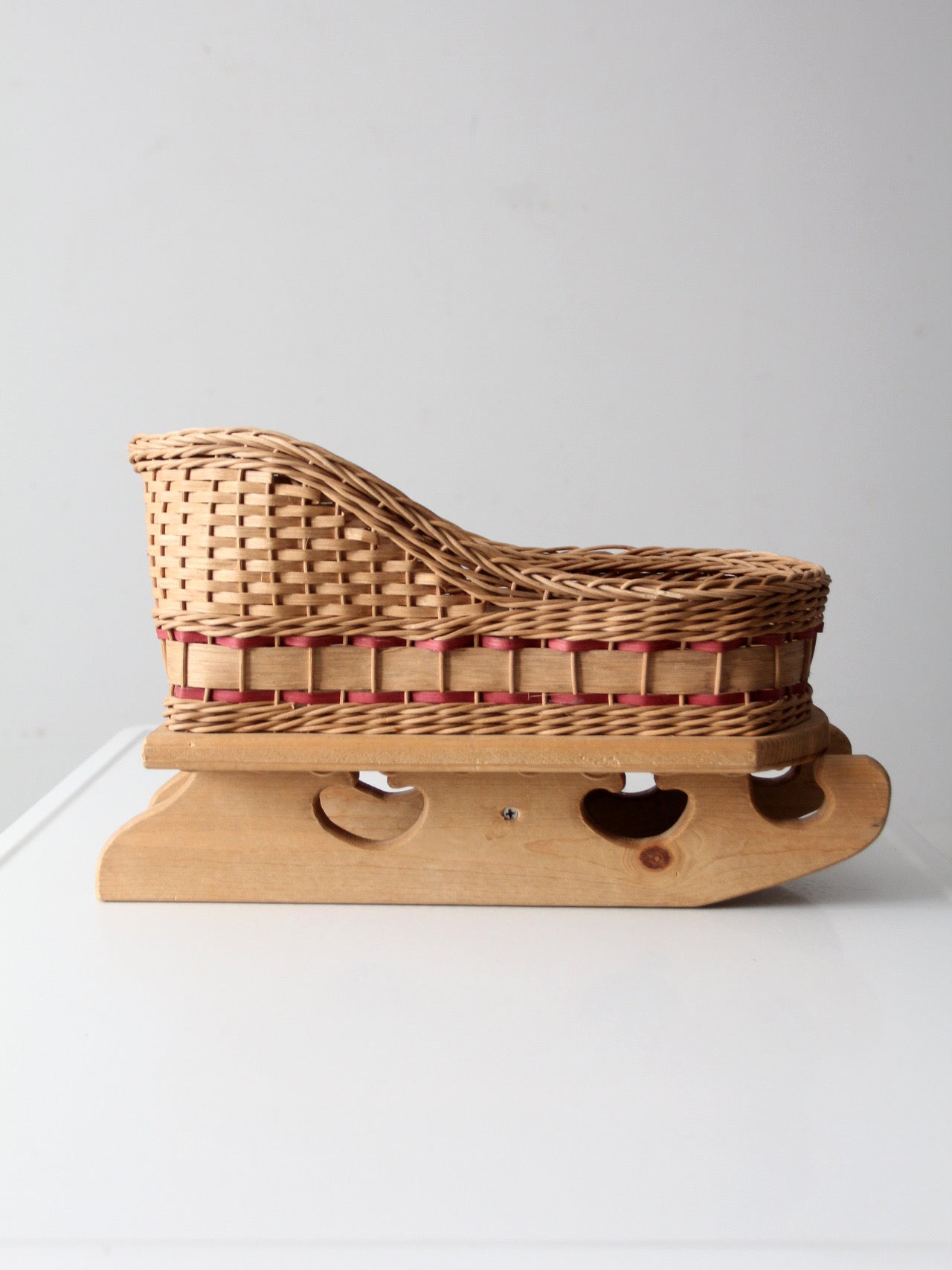 vintage wicker sleigh basket