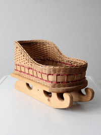 vintage wicker sleigh basket