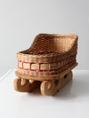 vintage wicker sleigh basket
